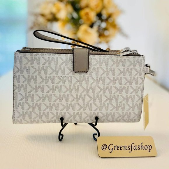 Michael Kors Double Zip Wallet With Wristlet bright white - Picture 2 of 6